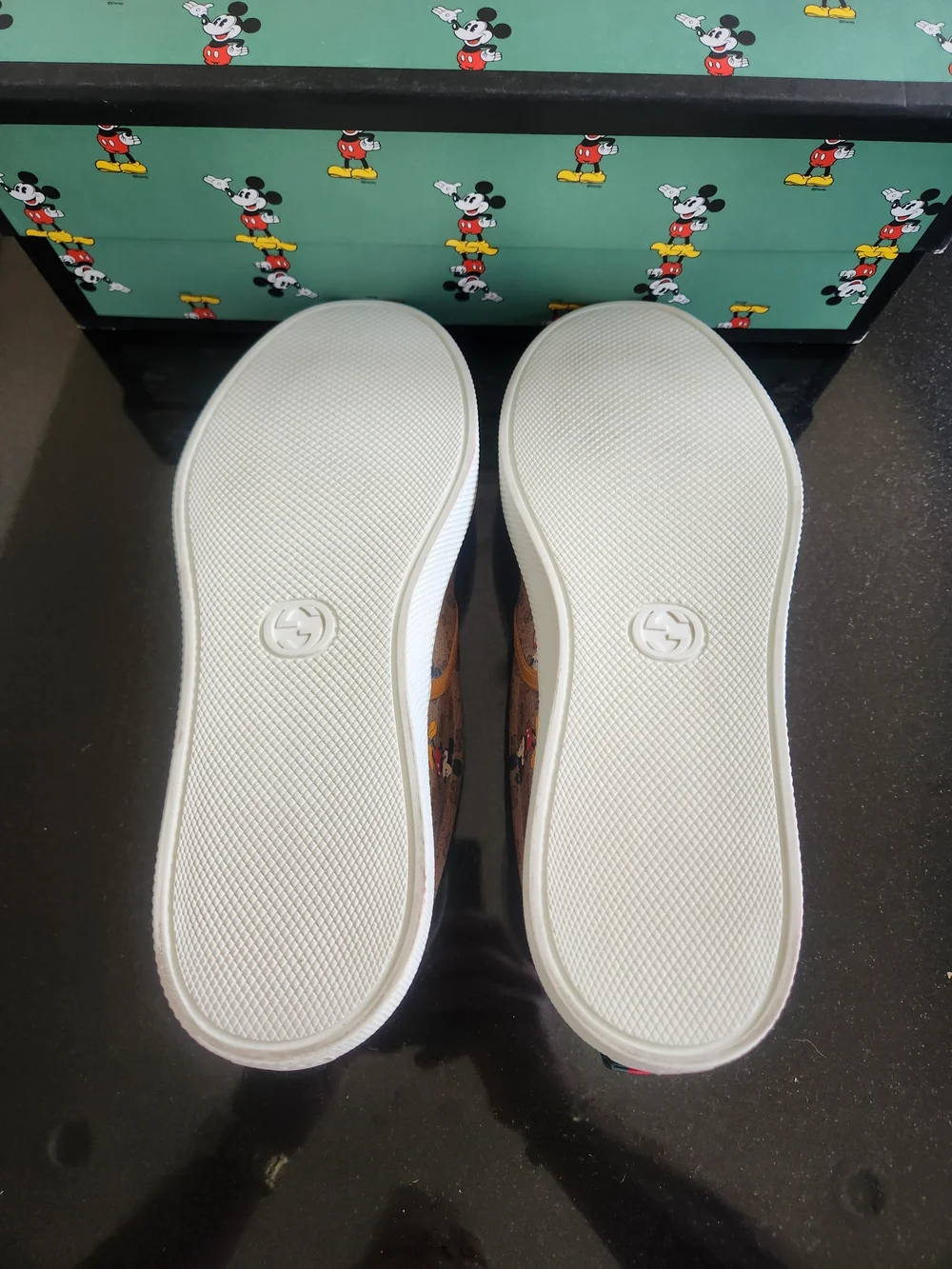 Authentic New Gucci Brown GG Mickey Mouse Slip-On Sneakers size G9/US9.5-10 - Picture 10 of 10